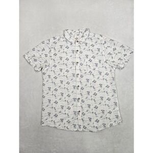 Marine Layer White Shirt Men's Marge (M/L) Palm Tree Print Button Up California